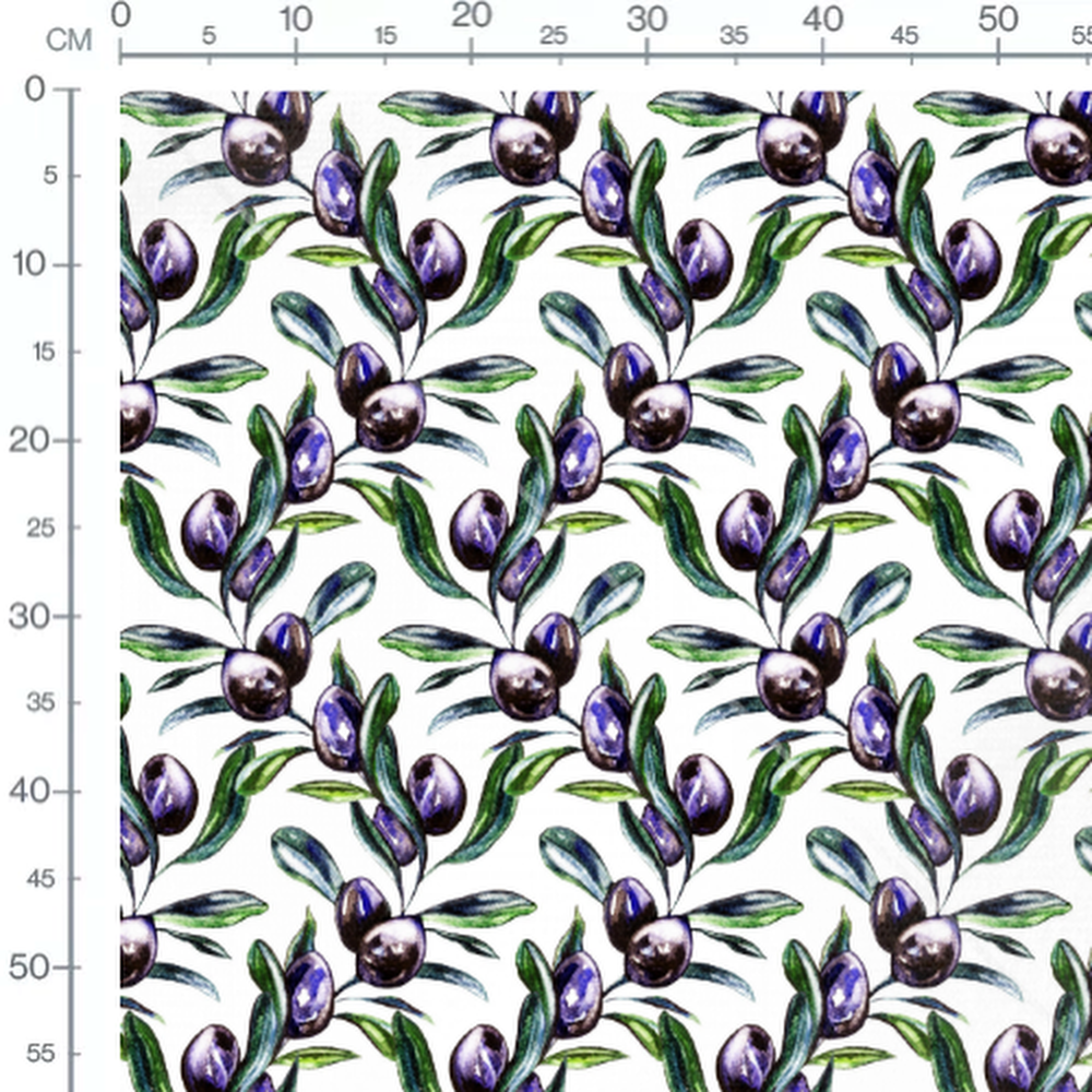 Tissu - Olives et feuillage coloré