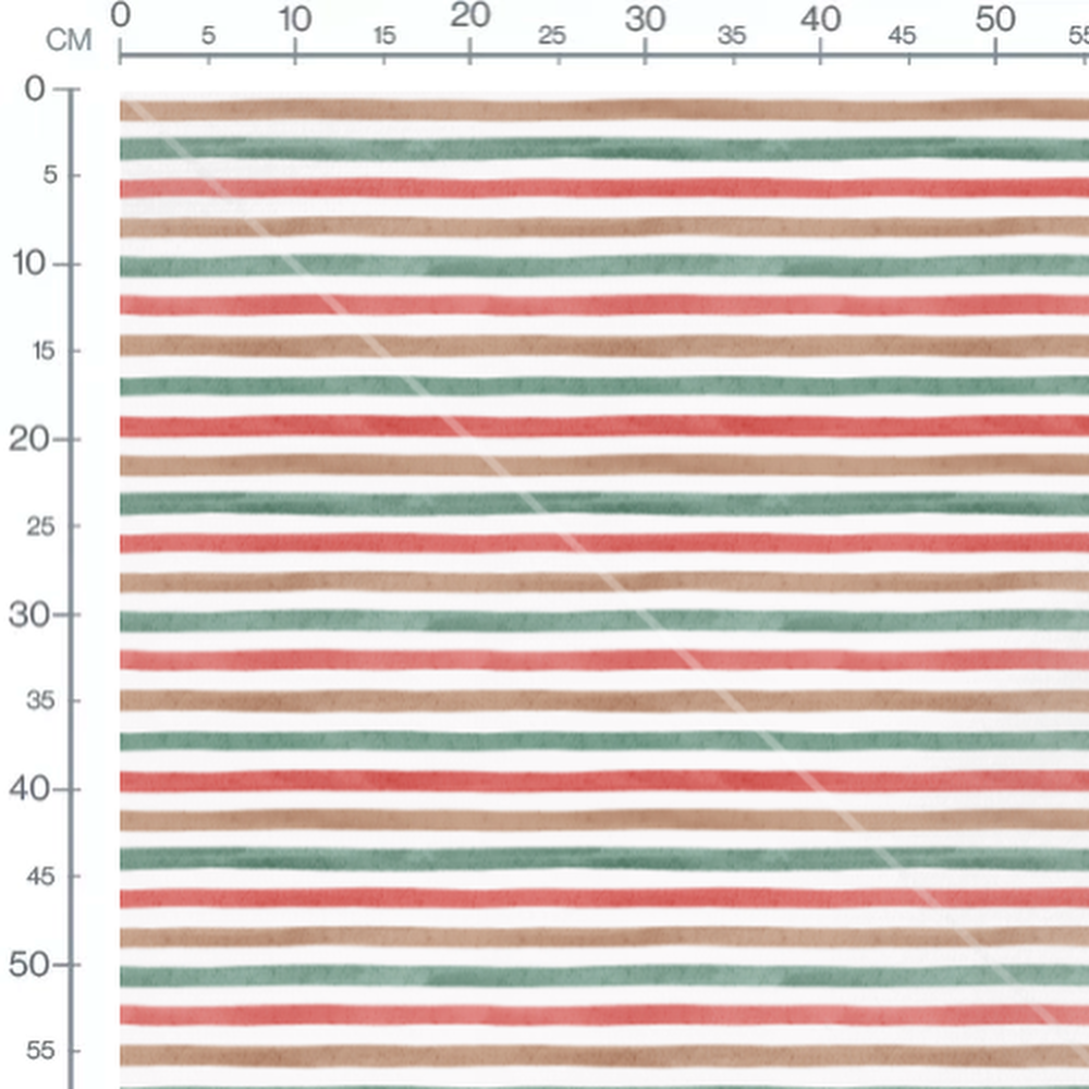 Tissu - Rayures rouges et brunes terre