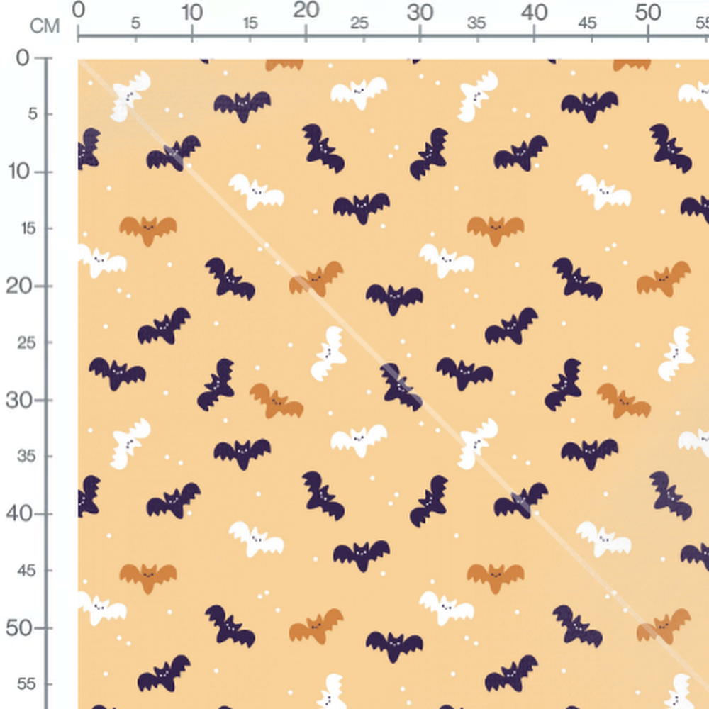 Tissu - Chauves-souris variées beige