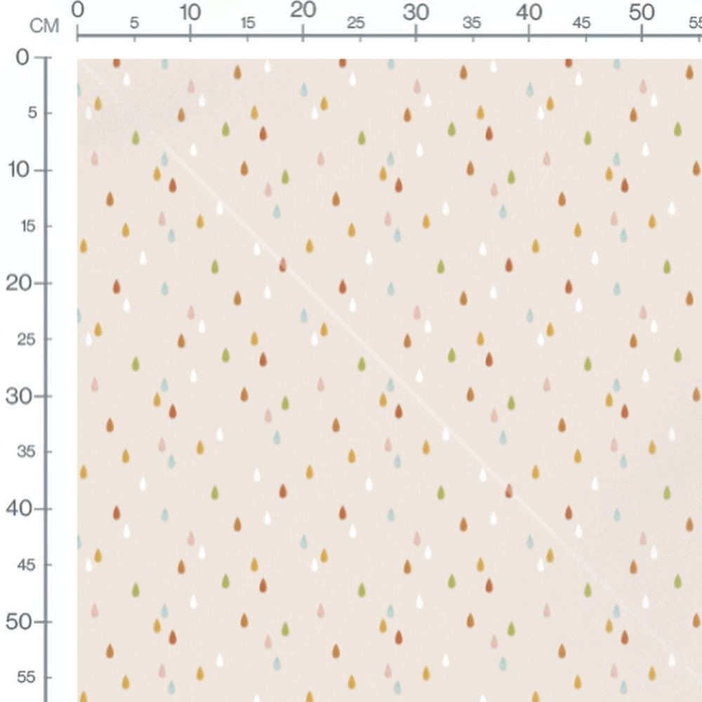 Tissu - Gouttes multicolores sur beige