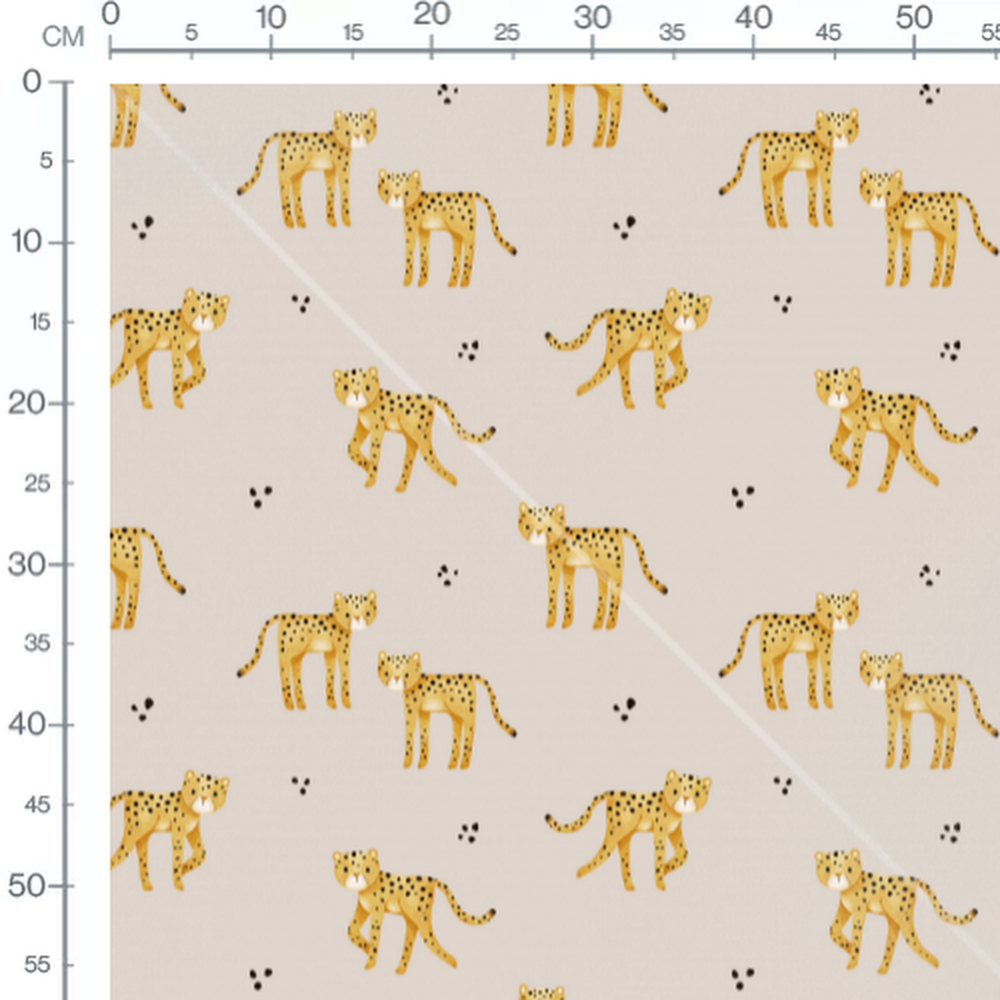 Tissu - Léopards sur fond beige