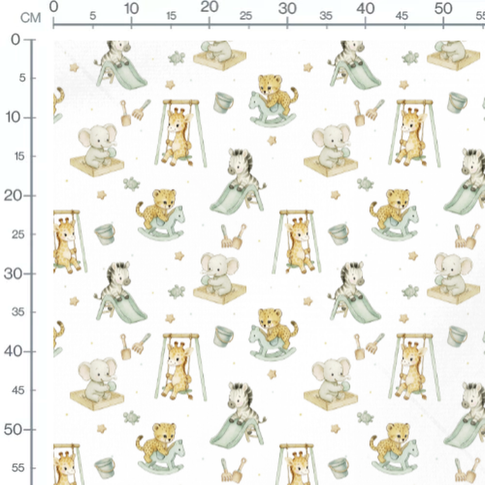 Tissu - Animaux sur jeux d'enfants