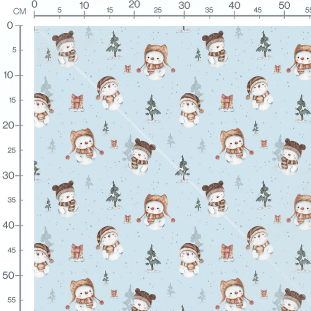 Tissu - Bonhommes neige et cadeaux 3