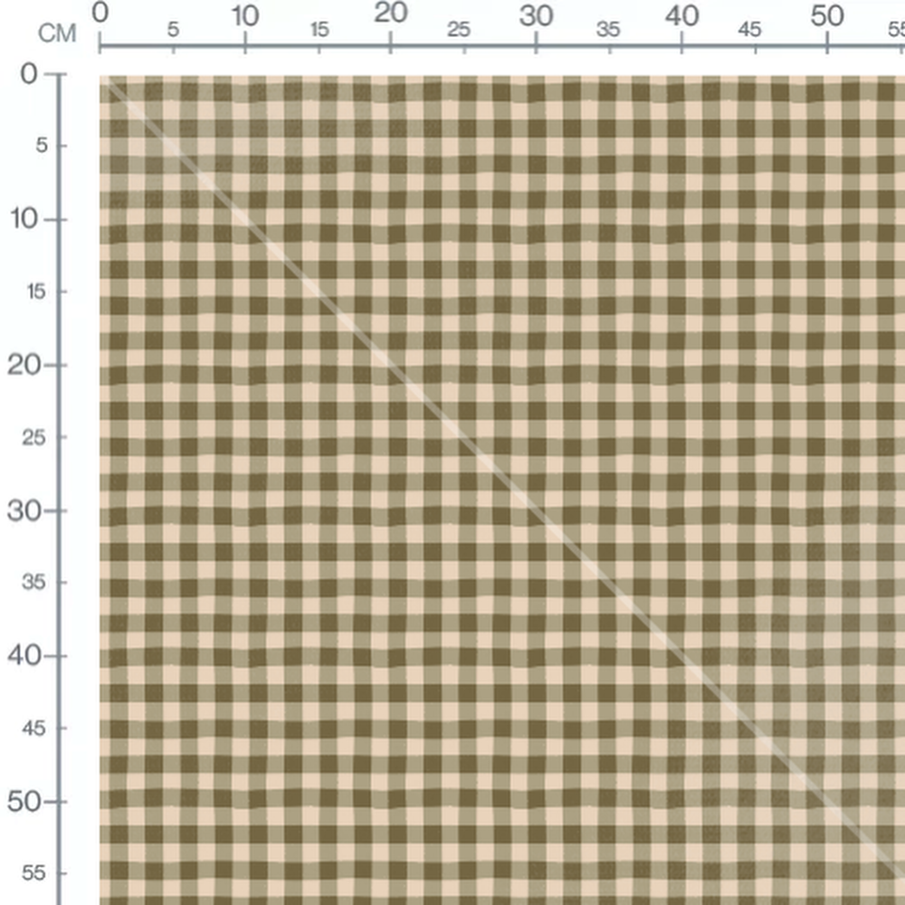 Tissu - Carreaux beige et marron artisanal