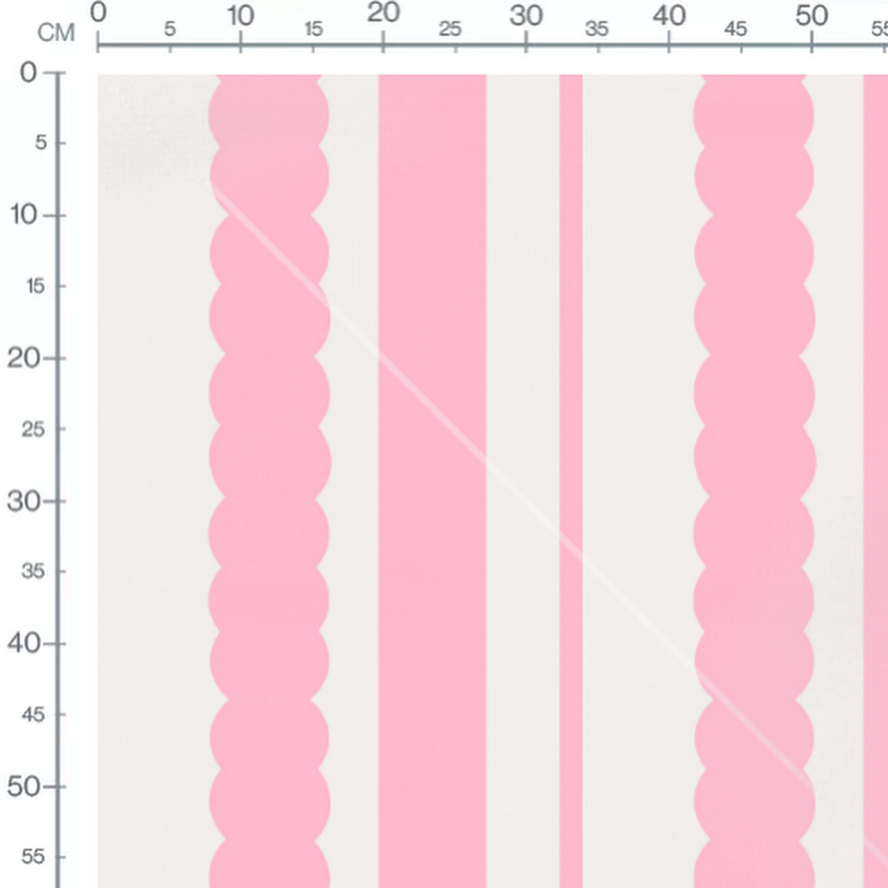 Tissu - Rayures et vagues roses