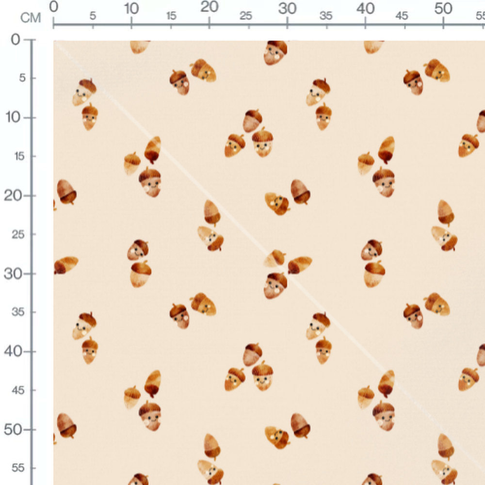 Tissu - Glands marron souriants beige