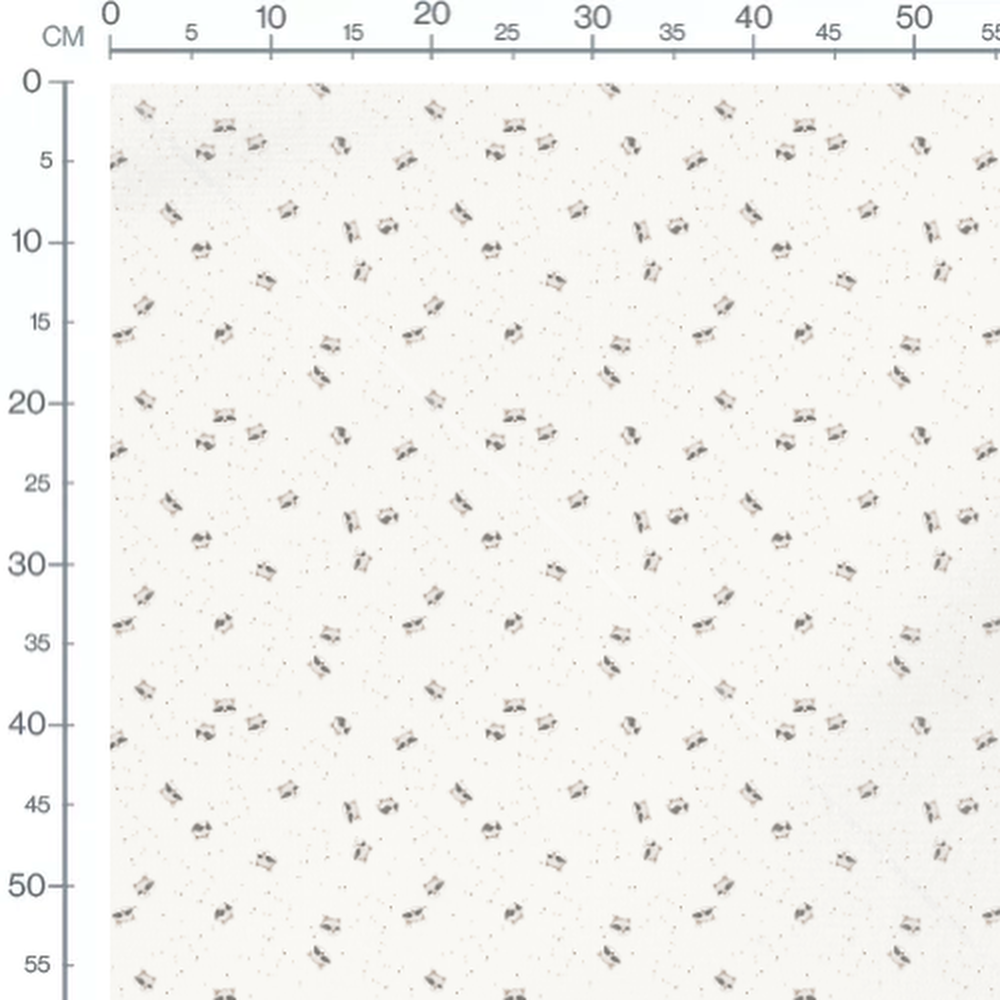 Tissu - Ratons laveurs sur fond blanc