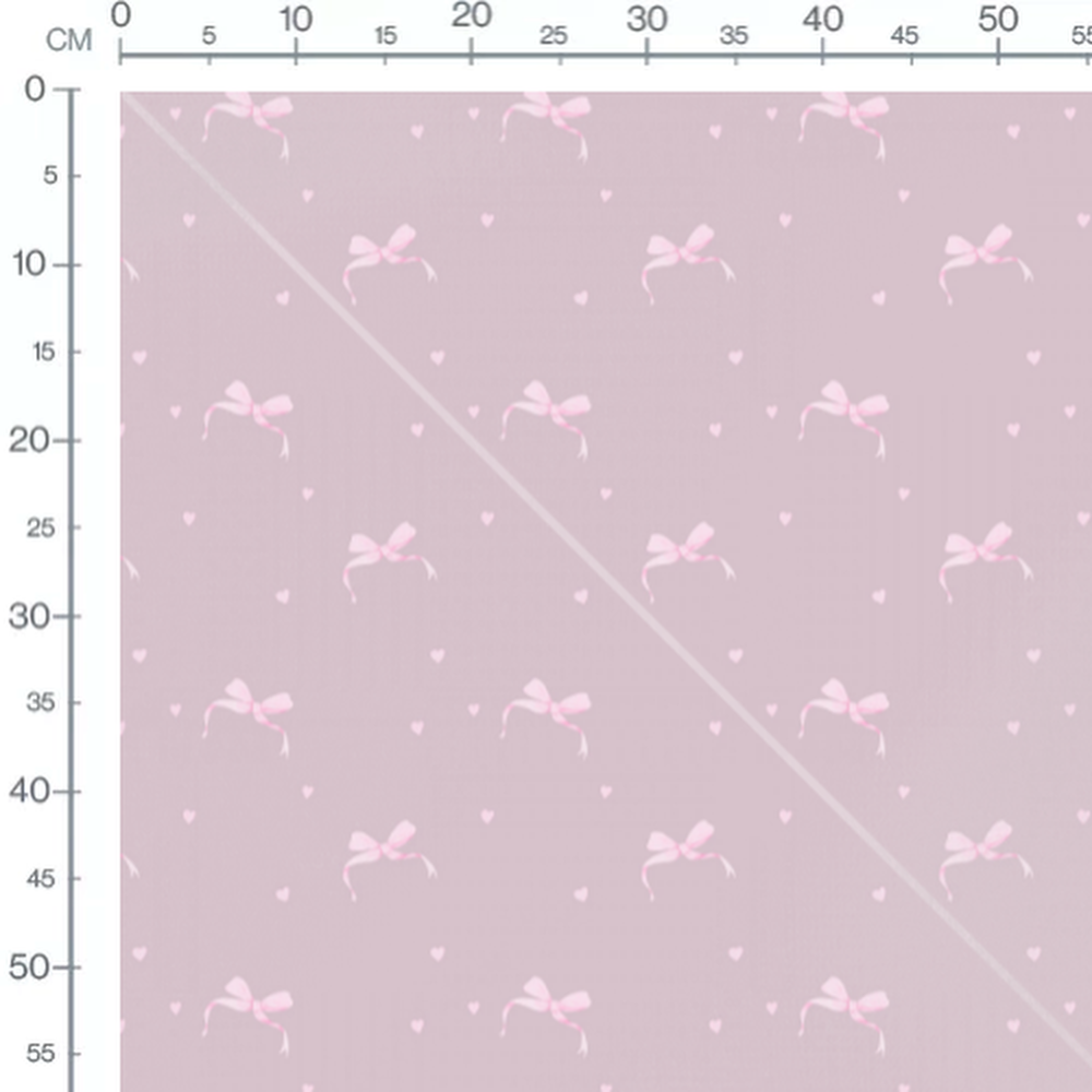 Tissu - Nœuds roses sur fond mauve