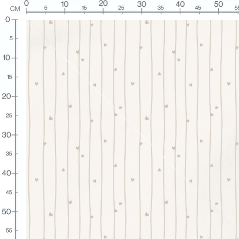 Tissu - Petits cœurs et lignes