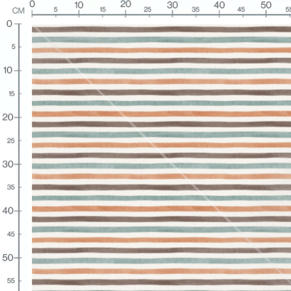 Tissu - Rayures irrégulières bleu et orange
