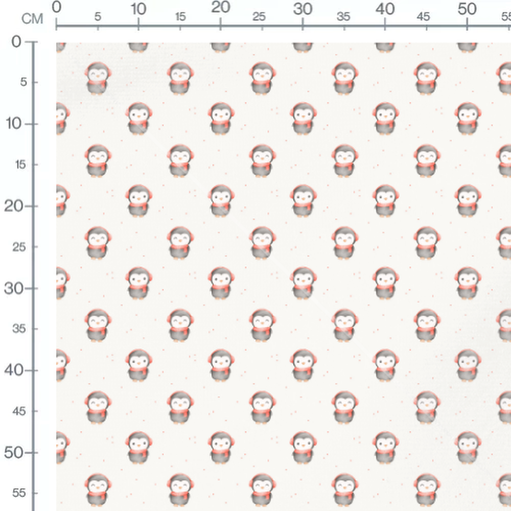 Tissu - Pingouins colorés et joyeux