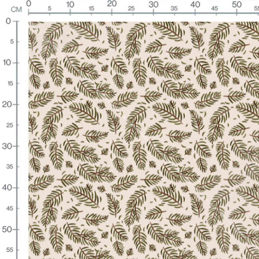 Tissu - Branches de sapin vertes