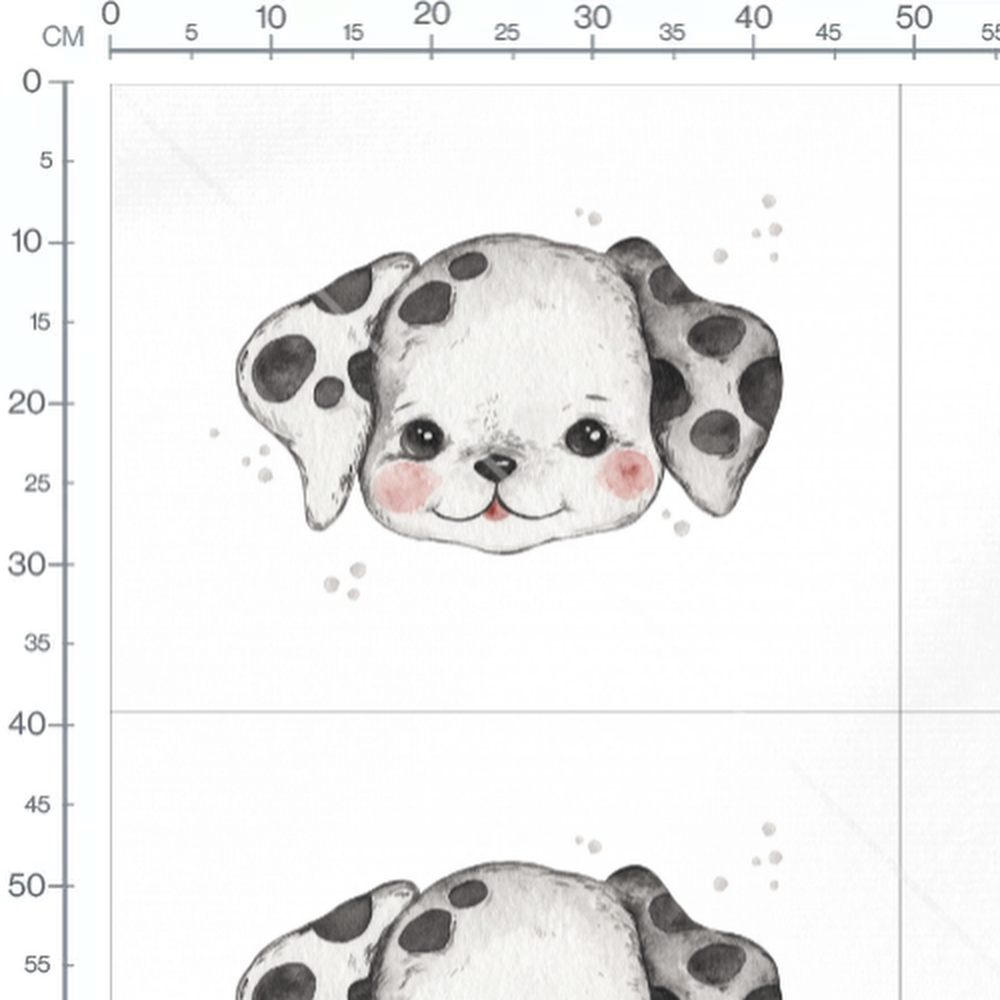 Tissu - Chiot tacheté aquarelle