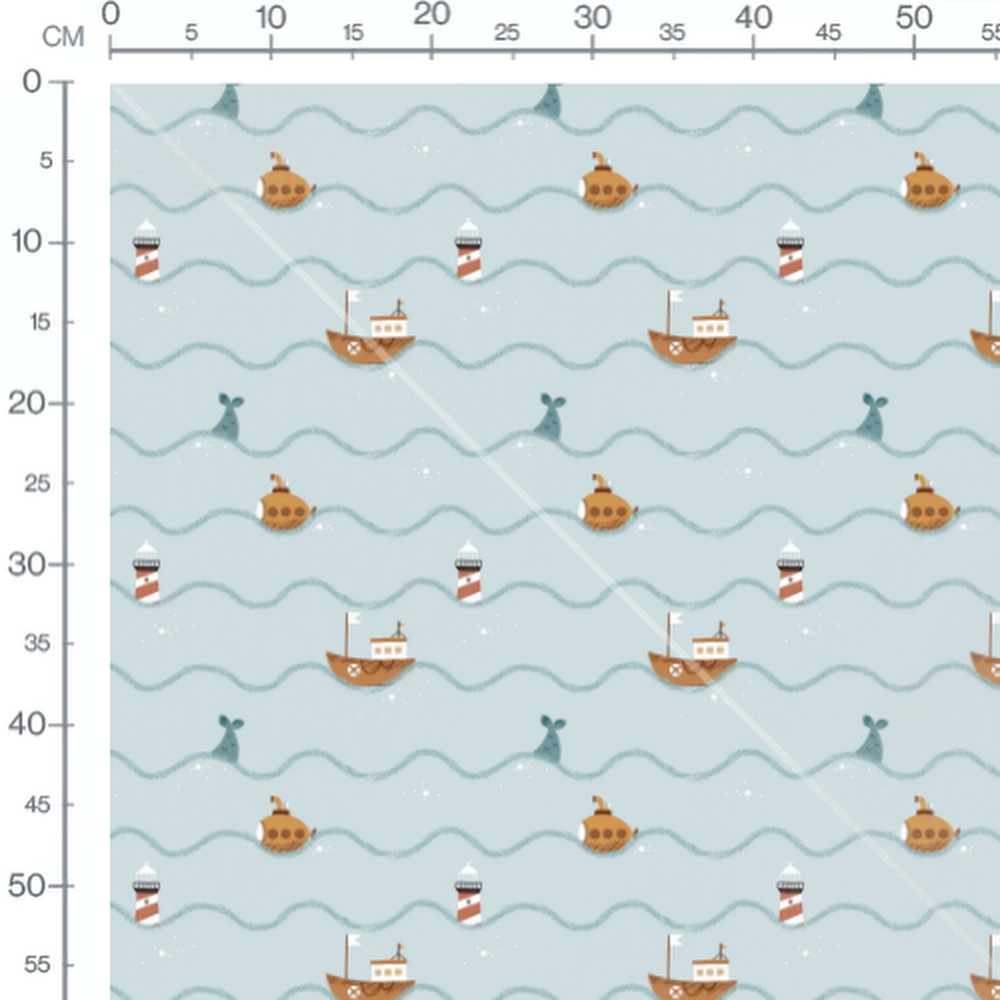 Tissu - Bateaux et phares marins