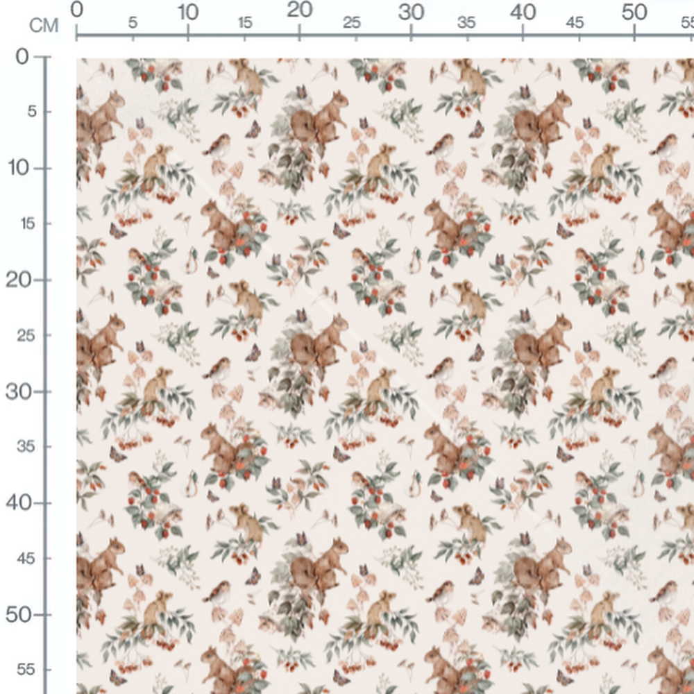 Tissu - Animaux et plantes forestières