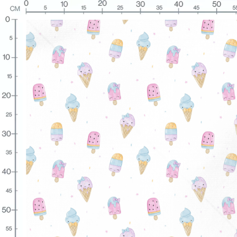 Tissu - Glaces et sucettes pastel