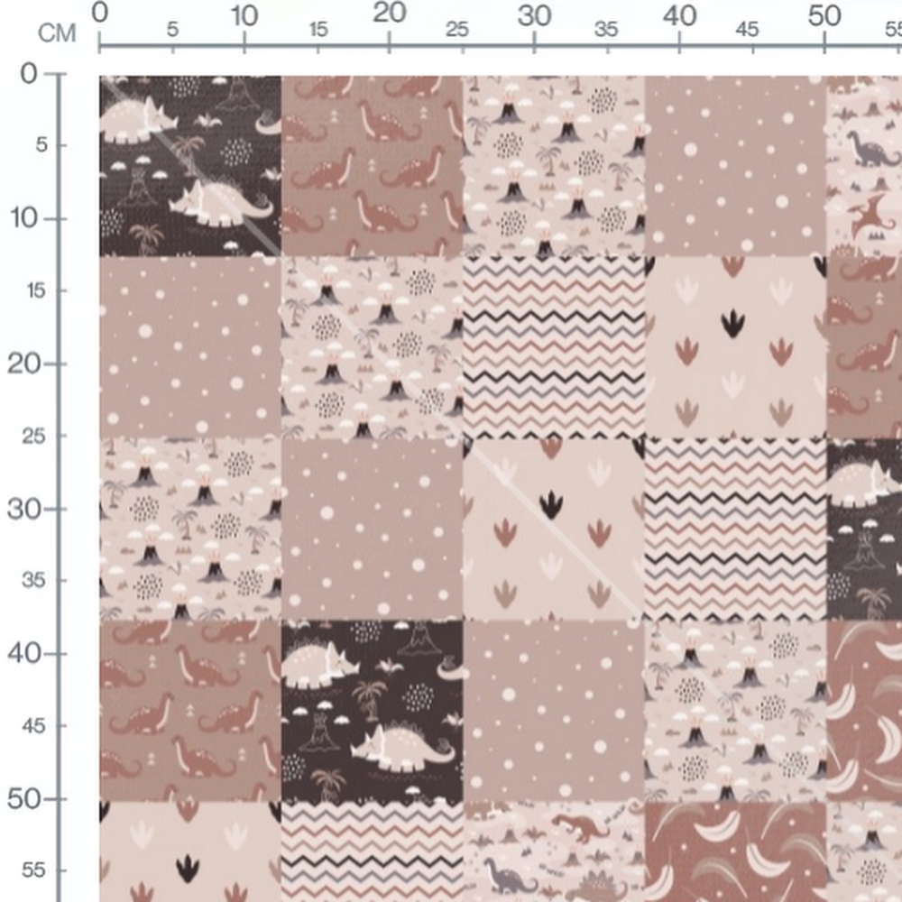 Tissu - Carrés patchwork tons roses