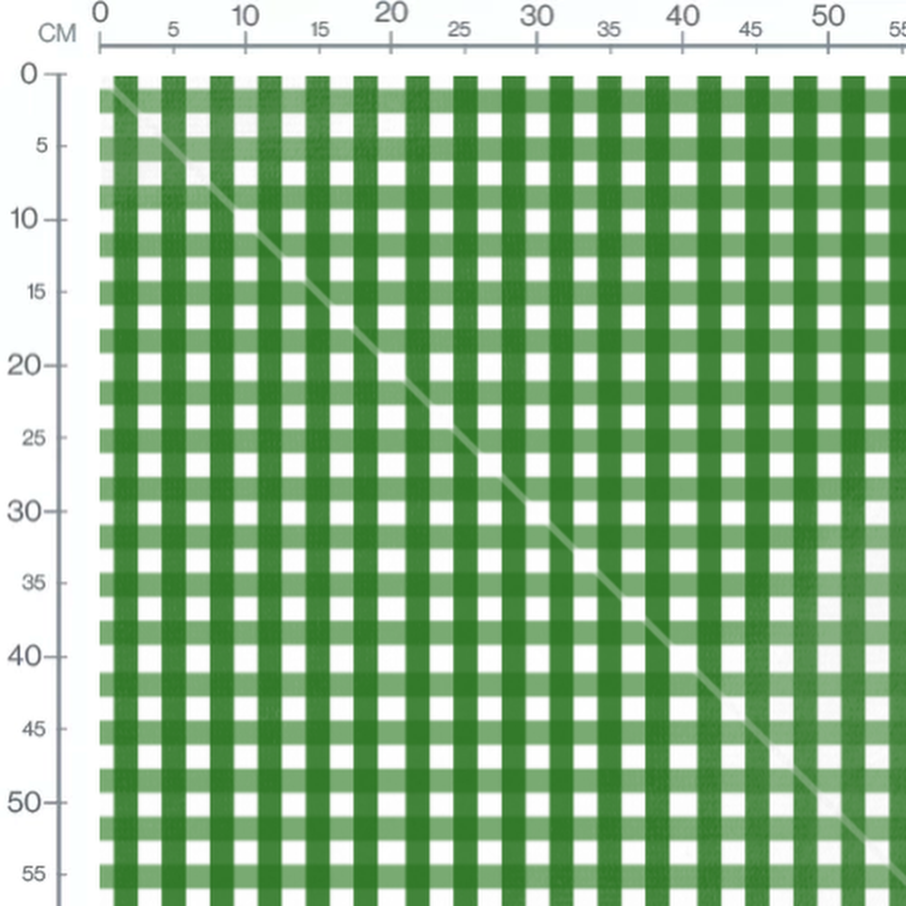 Tissu - Carreaux verts et blancs unis