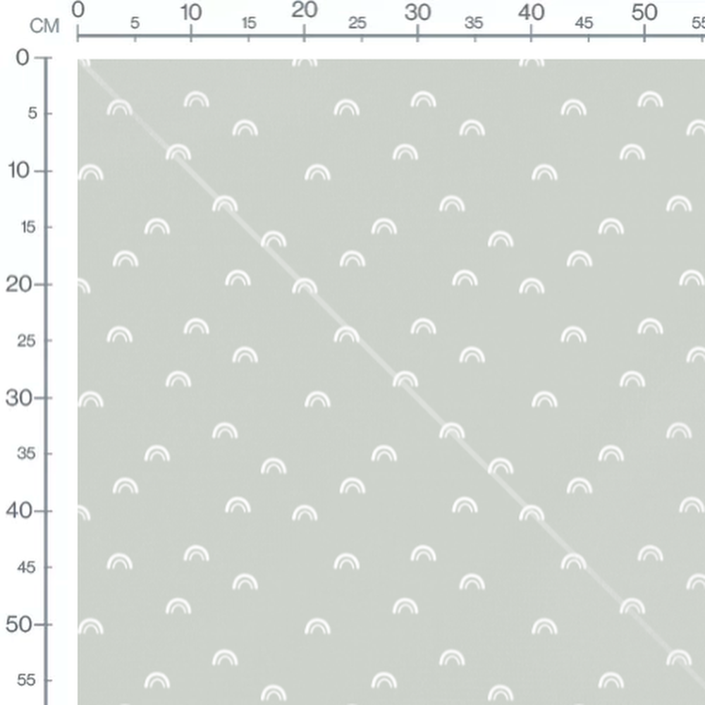 Tissu - Arcs blancs sur fond gris
