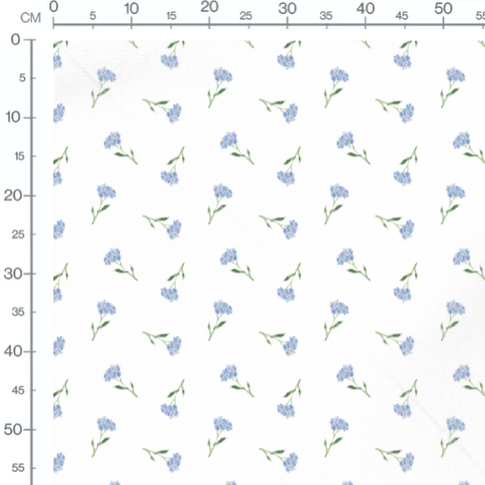Tissu - Fleurs bleues fraîches délicates
