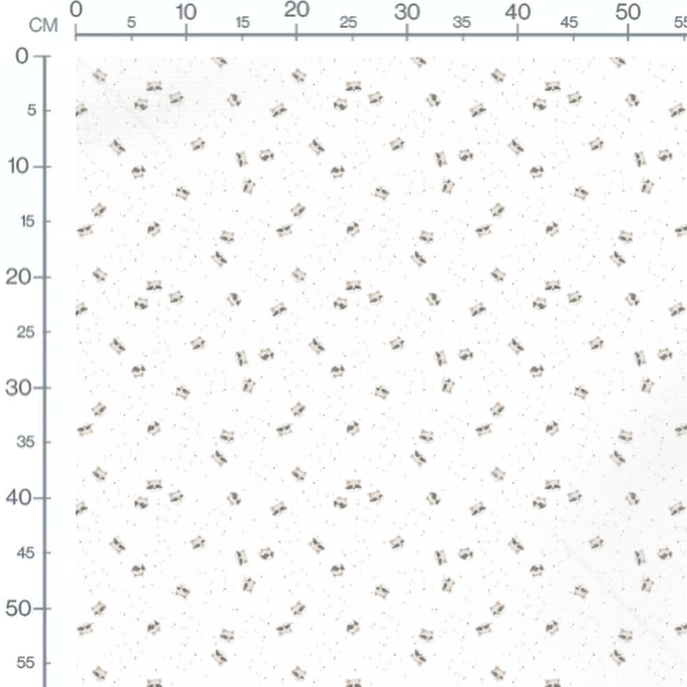 Tissu - Ratons laveurs et points ludiques