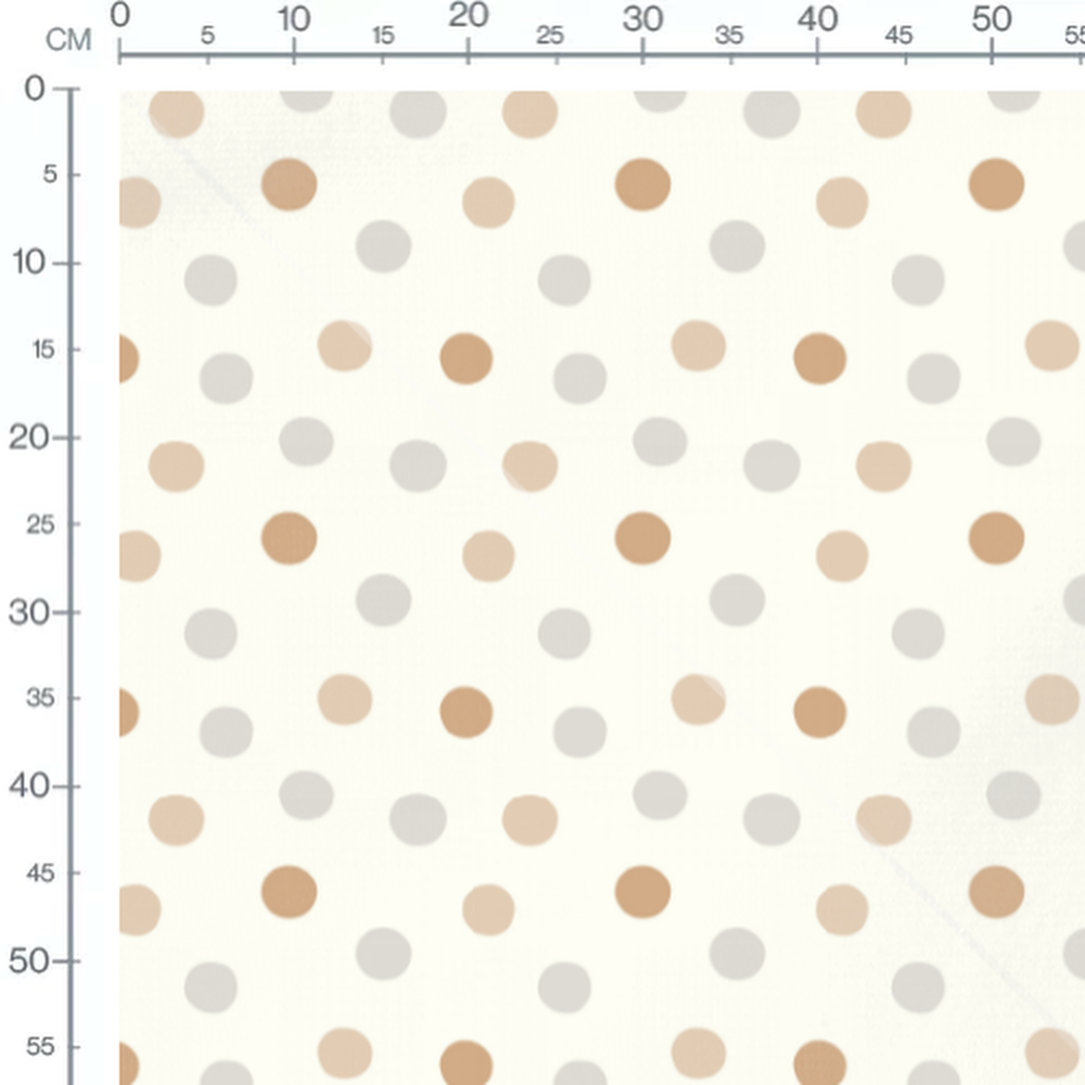 Tissu - Pois beiges et gris