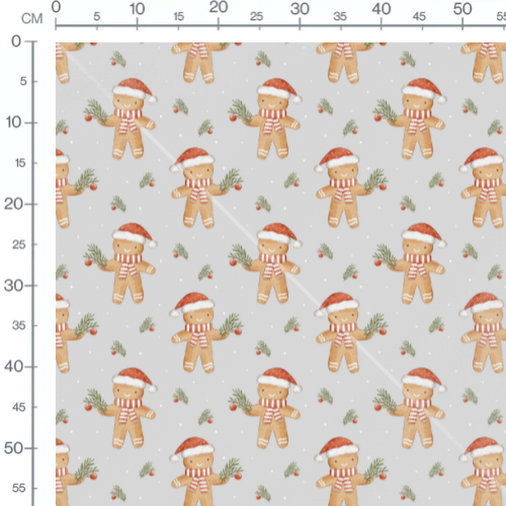 Tissu - Bonhommes pain d'épices Noël