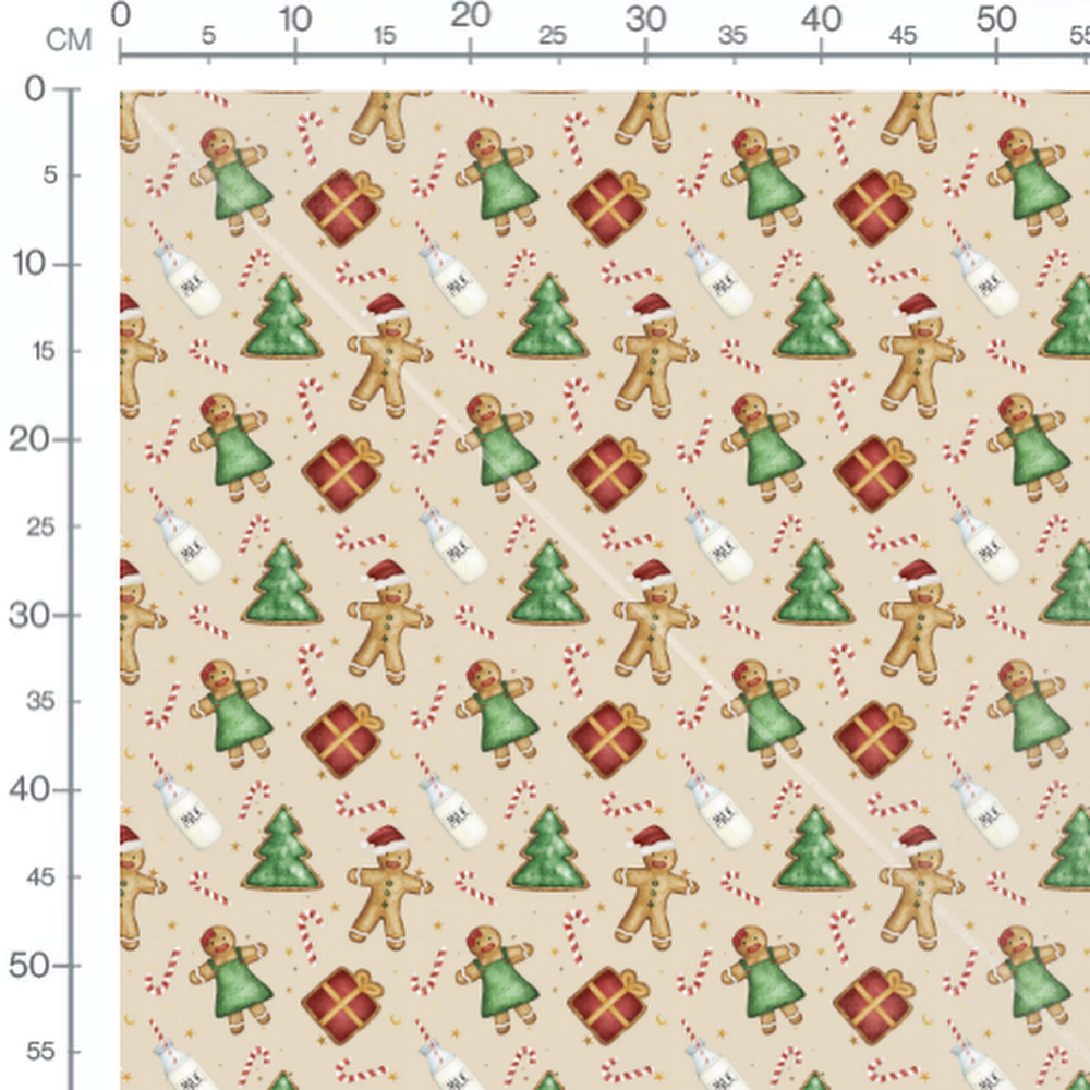 Tissu - Biscuits de Noël festifs