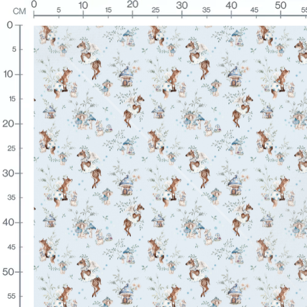 Tissu - Faons et renards rêveurs