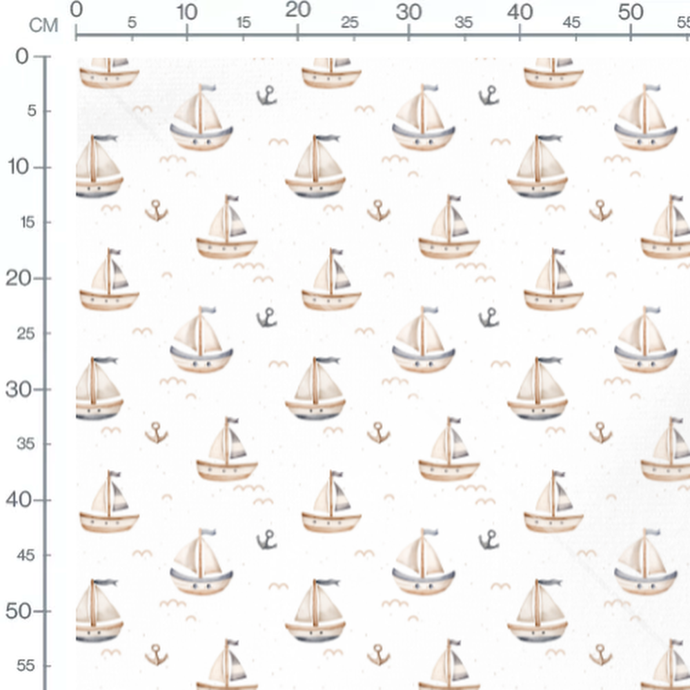 Tissu - Voiliers et ancres marines