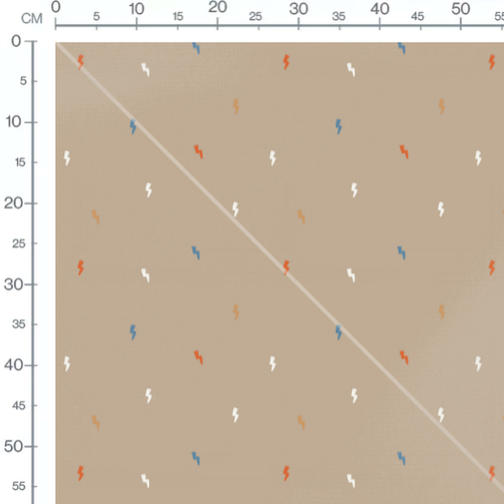 Tissu - Éclairs multicolores sur beige