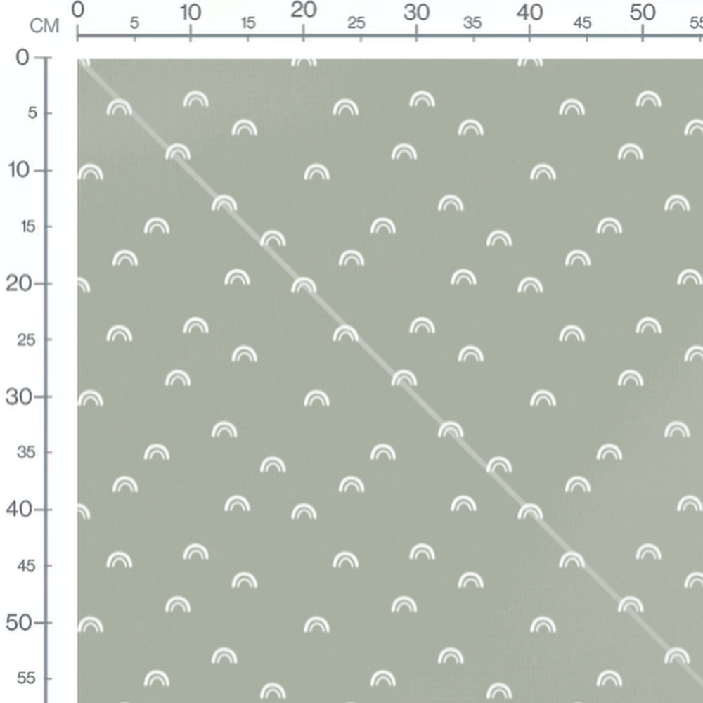 Tissu - Arcs blancs sur vert kaki