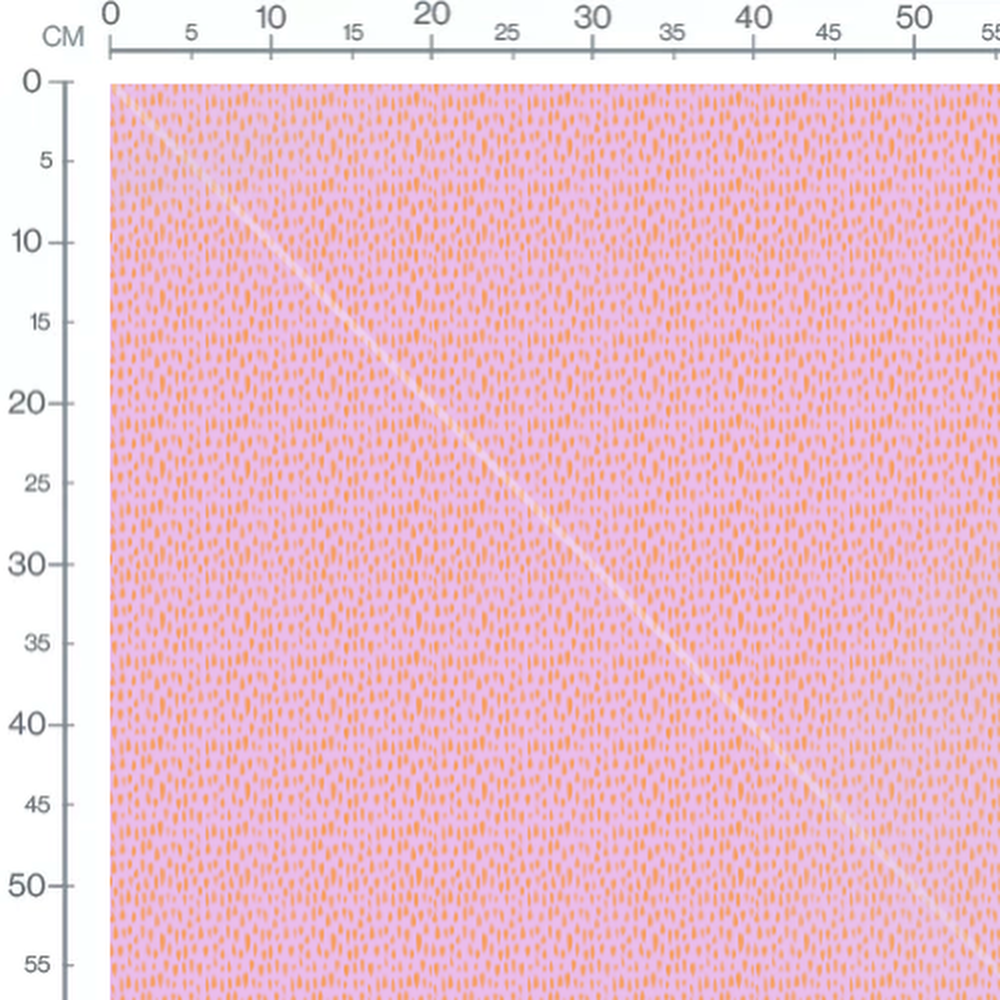 Tissu - Taches orange sur rose clair