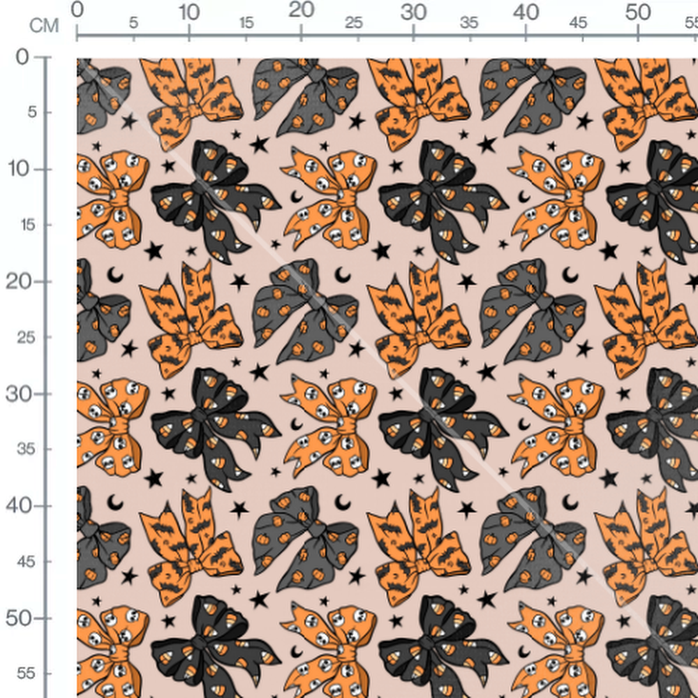 Tissu - Nœuds Halloween colorés