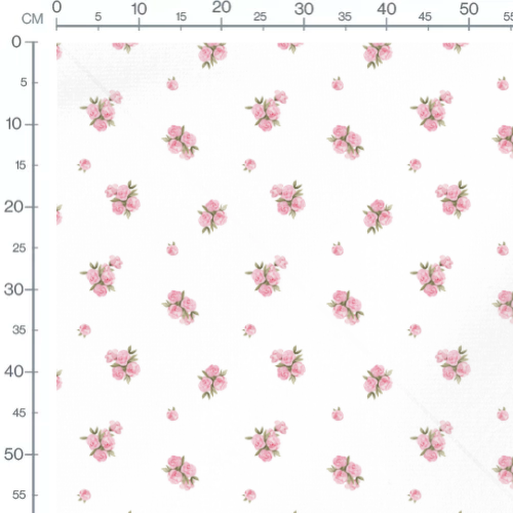 Tissu - Roses roses en aquarelle