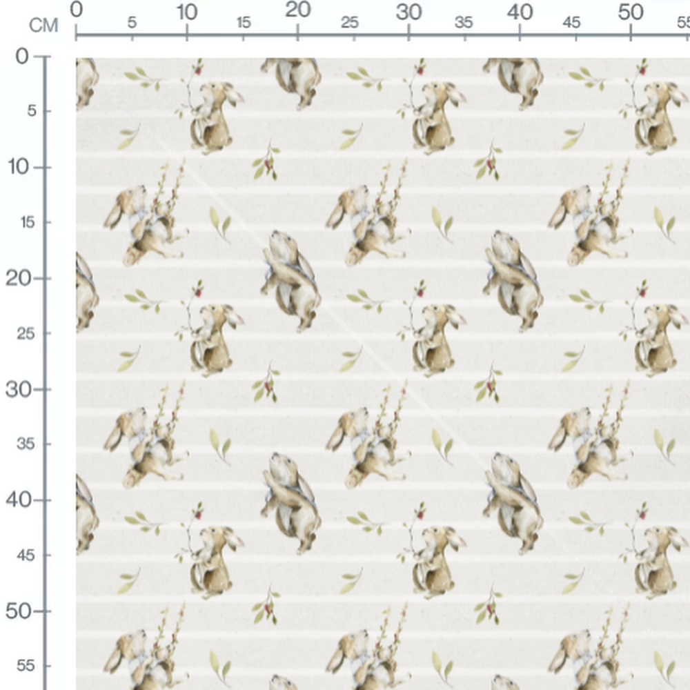 Tissu - Pêches orange sur fond blanc