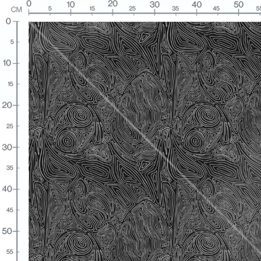 Tissu - Lignes blanches sur noir