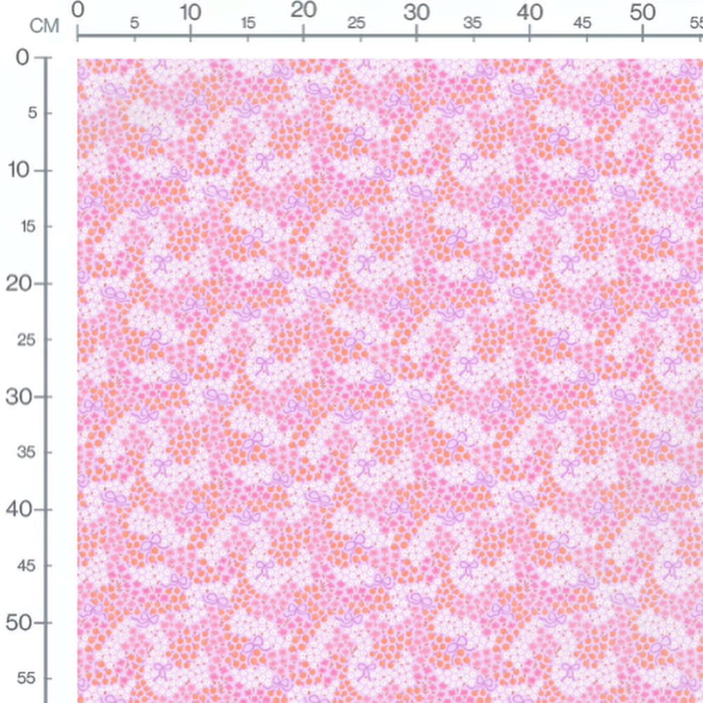 Tissu - Fleurs et nœuds violets