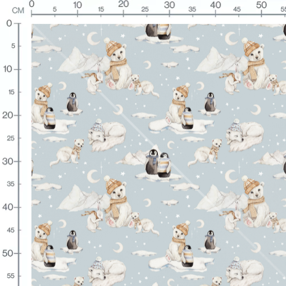 Tissu - Animaux polaires en fête