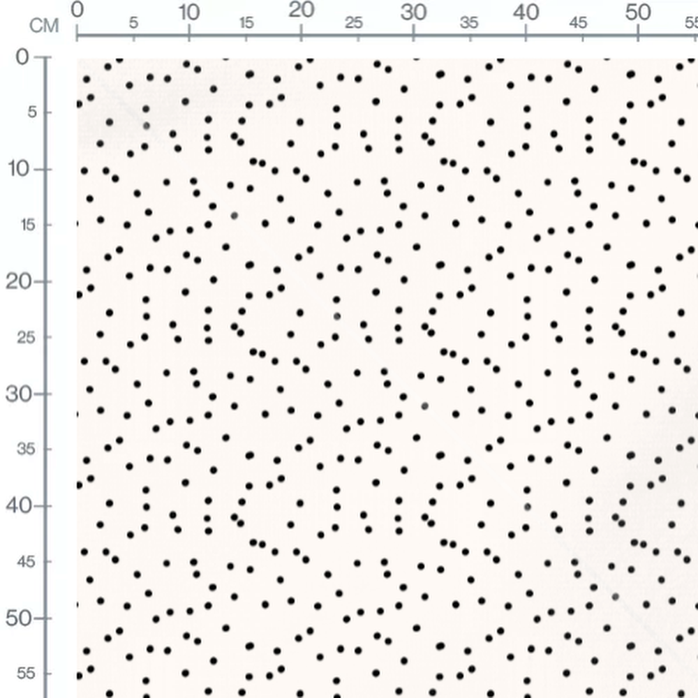 Tissu - Pois noirs uniformes sur blanc
