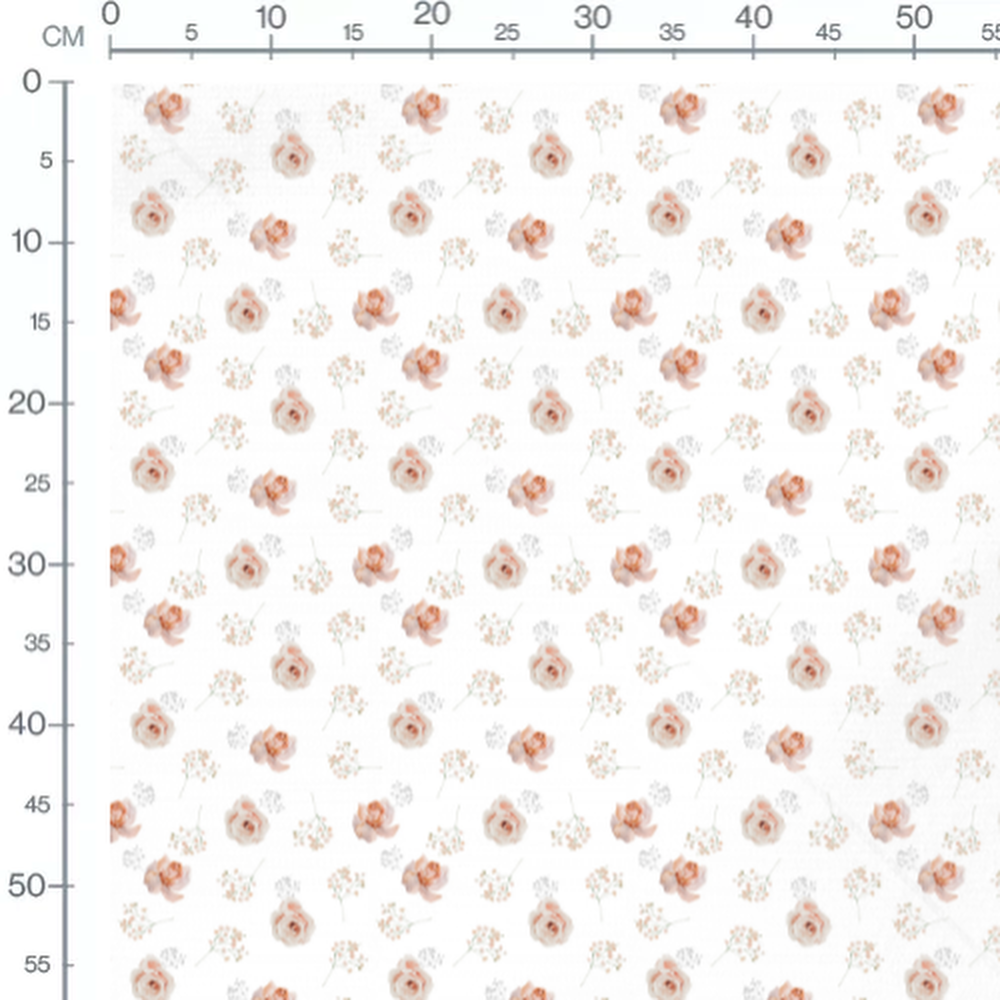 Tissu - Roses roses et blanches 2