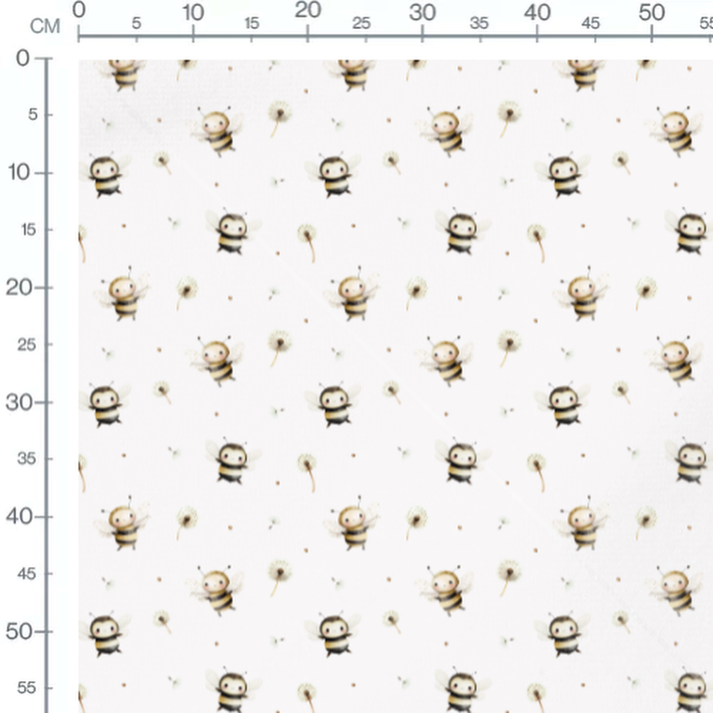 Tissu - Abeilles et pissenlits