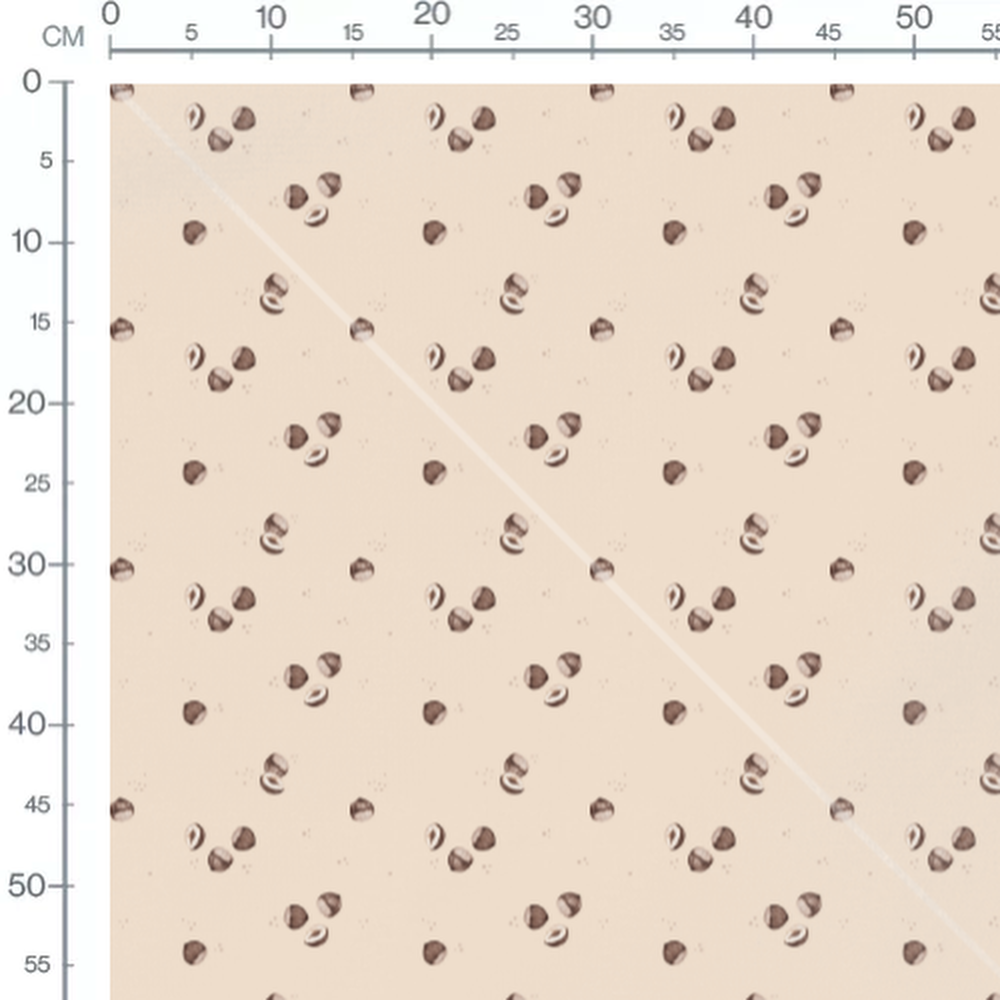 Tissu - Noisettes en coupe sur beige