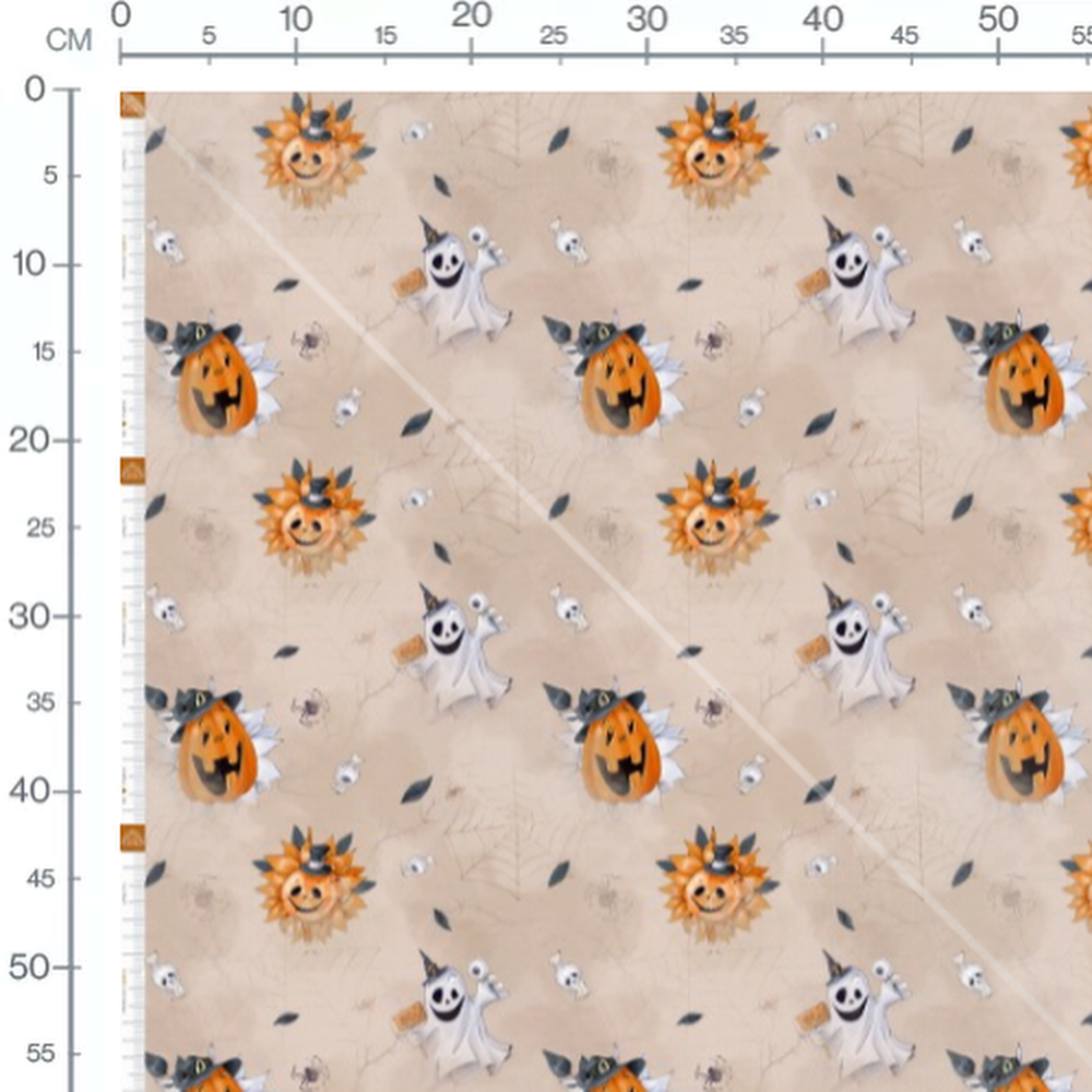 Tissu - Têtes d'animaux sur fond beige