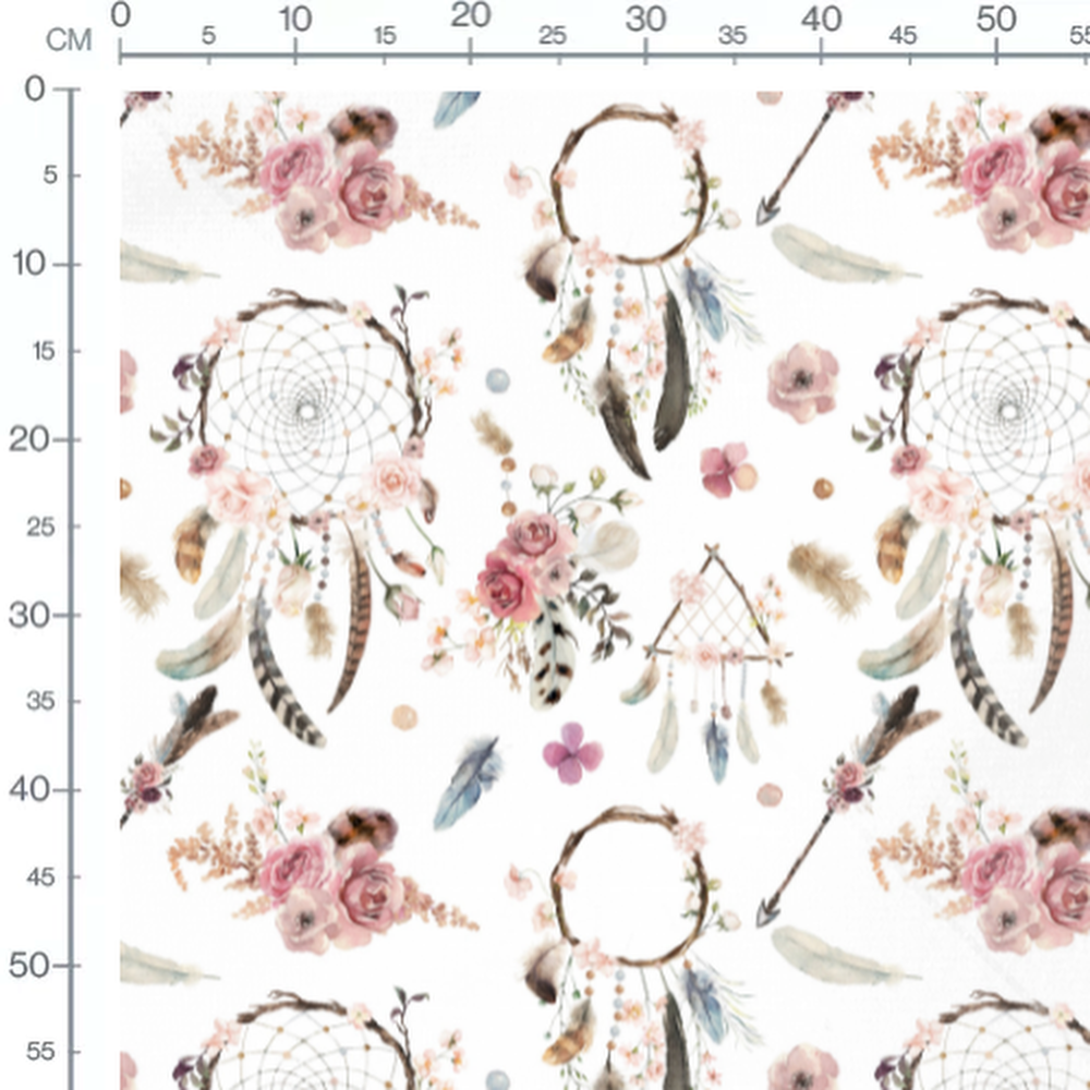 Tissu - Attrape-rêves pastel fleuri