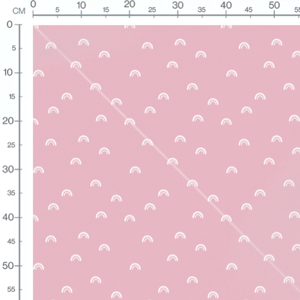 Tissu - Arcs blancs sur rose