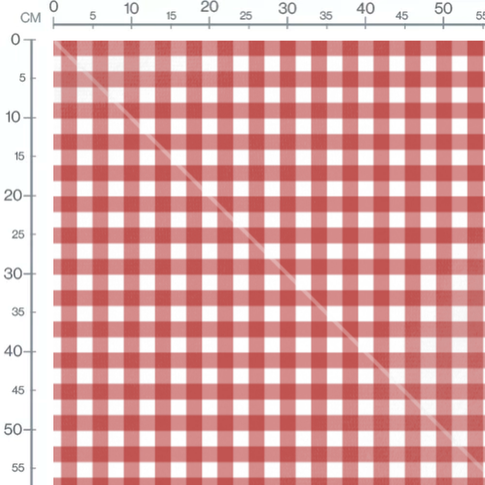 Tissu - Carreaux rouges et blancs alternés