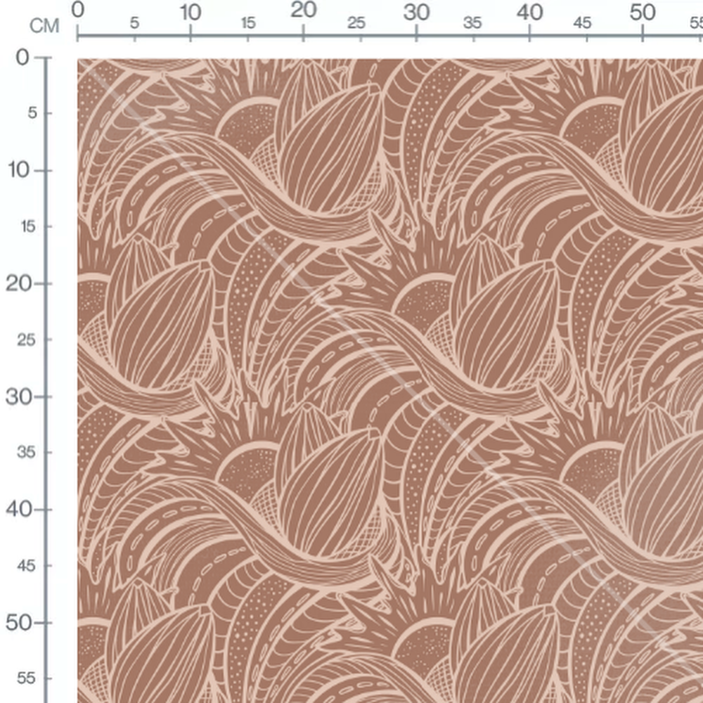 Tissu - Motif abstrait lignes courbes