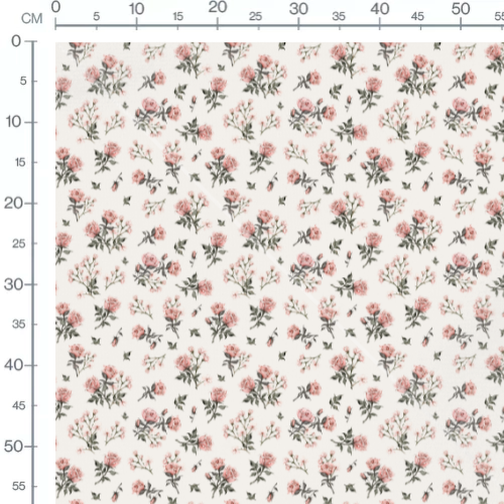Tissu - Bouquets roses en douceur