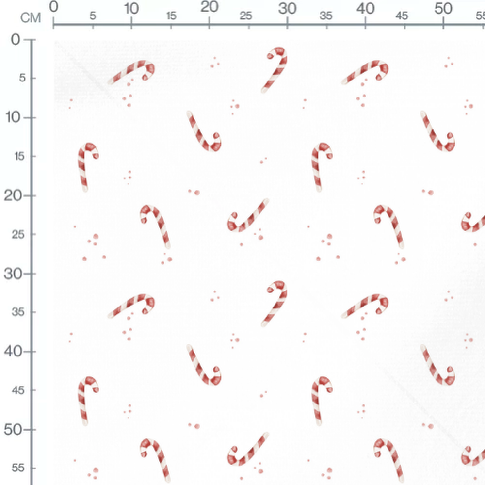 Tissu - Sucres d'orge sur fond blanc